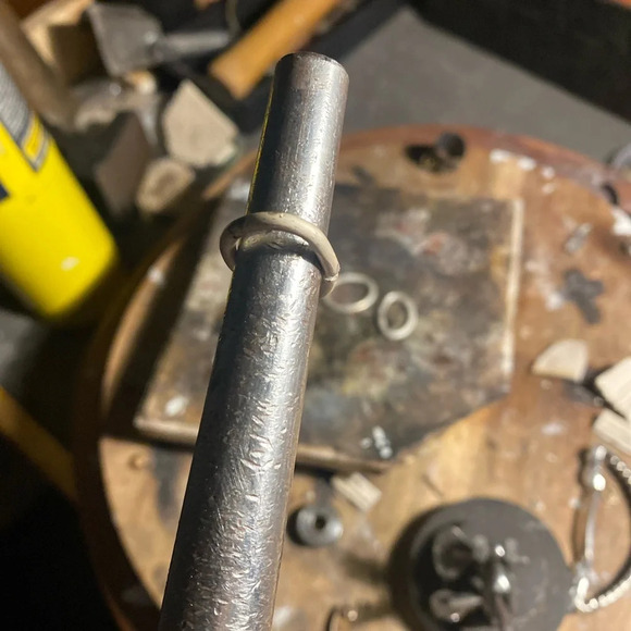 Special order only!! Stack of 3 rustic sterling silver bands / rings - Picture 12 of 14